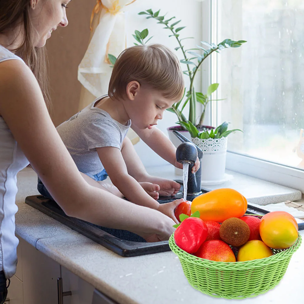

Fruit Vegetable Storage Basket Woven for Snacks Veggie Small Baskets Large Food Straw