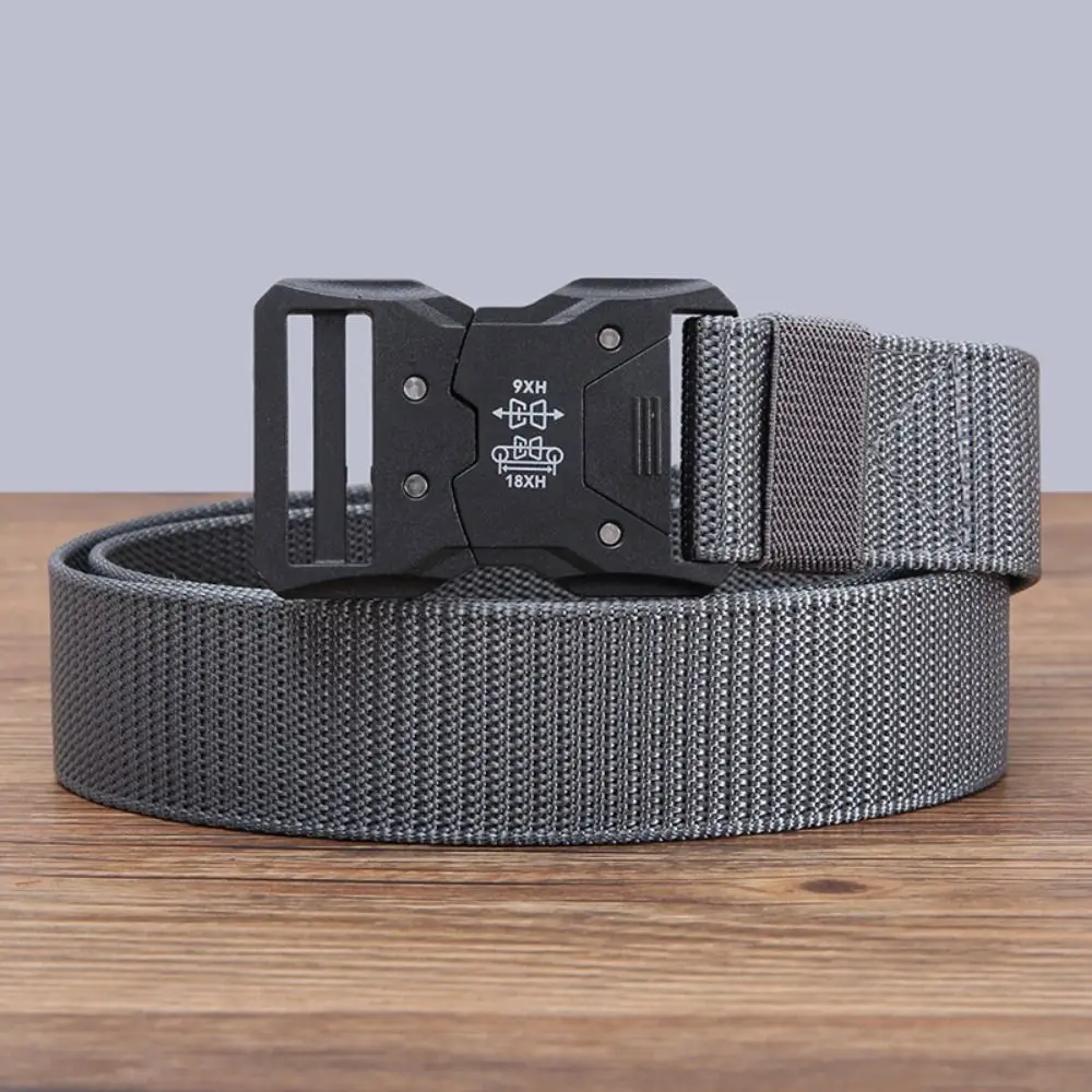 Fashion Quick Release Nylon Braided Belt Luxury Brand Design Casual Plastic Fastener Waist Belt Adjustable Leisure Canvas Strap