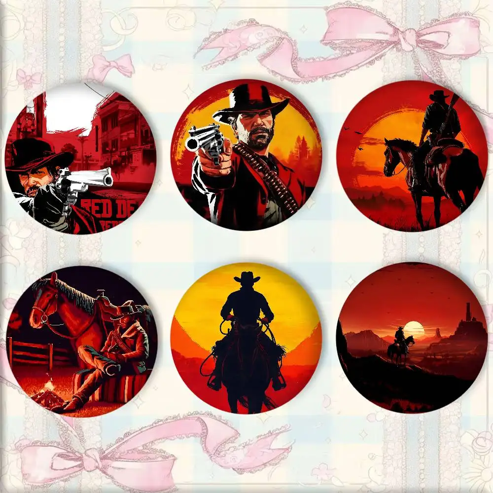 Game Red D-Dead R-Redemption Anime Badge Round Art Brooch Clothes Backpack Accessories Lapelnd Laserh