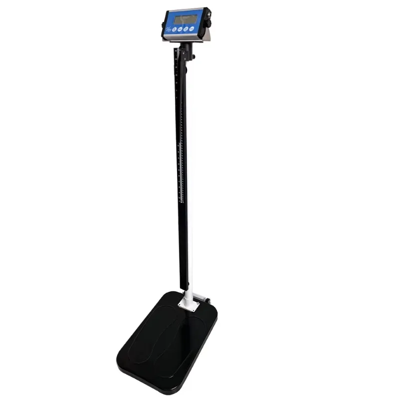 Weighing, mechanical rangefinder physician scale with BMI measurement