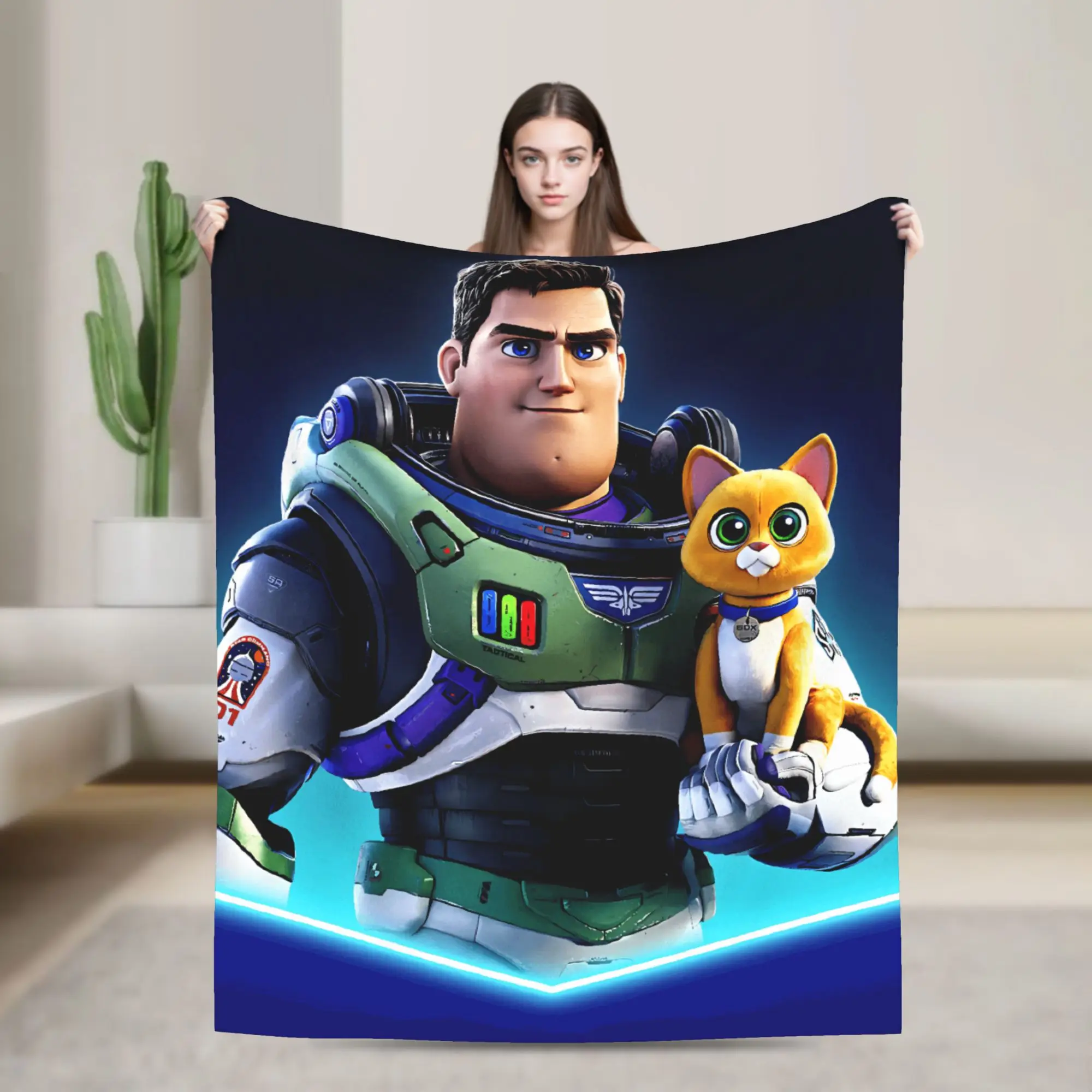 

Buzz Lightyear Super Warm Blanket SPACE RANGER Children Plush Throw Blanket Comfortable Flannel Bedspread Sofa Bed Cover