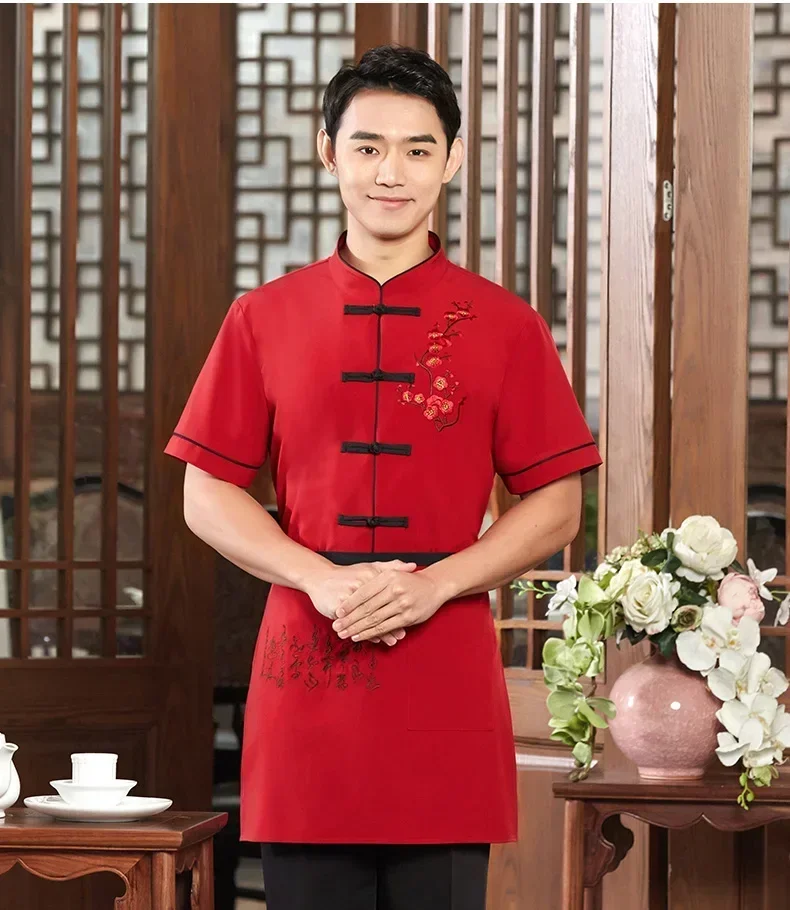 Ristorante Casa da tè Pentola calda Abbigliamento da lavoro Divise da cameriere estive Servizio di ristorazione Abiti da cuoco Giacca da cuoco a maniche corte Uniforme alimentare