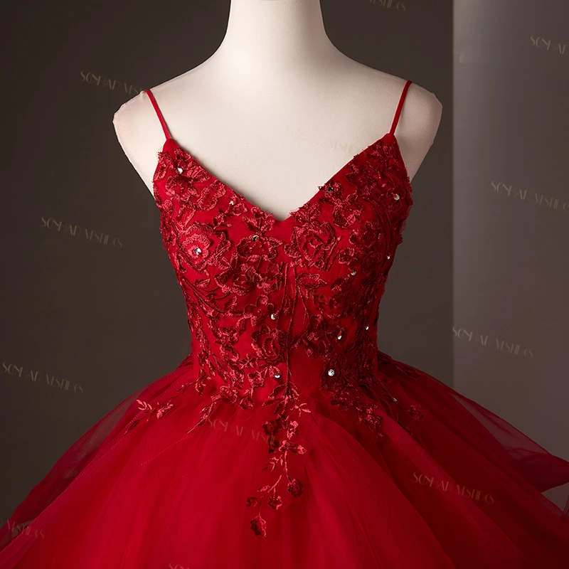Red Party Dress Cheap 15 Quinceanera Dresses Ball Gown Sweet Prom Dress Customized 15 Year Old Dresses For Quinceanera image 5