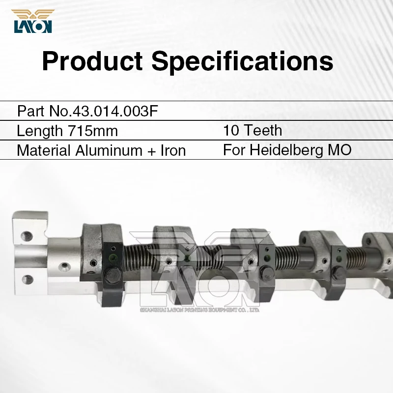 LAYON 1PC Heidelberg MO Gripper Bar 43.014.003F 715mm 10 Teeth Aluminum-Iron Original
