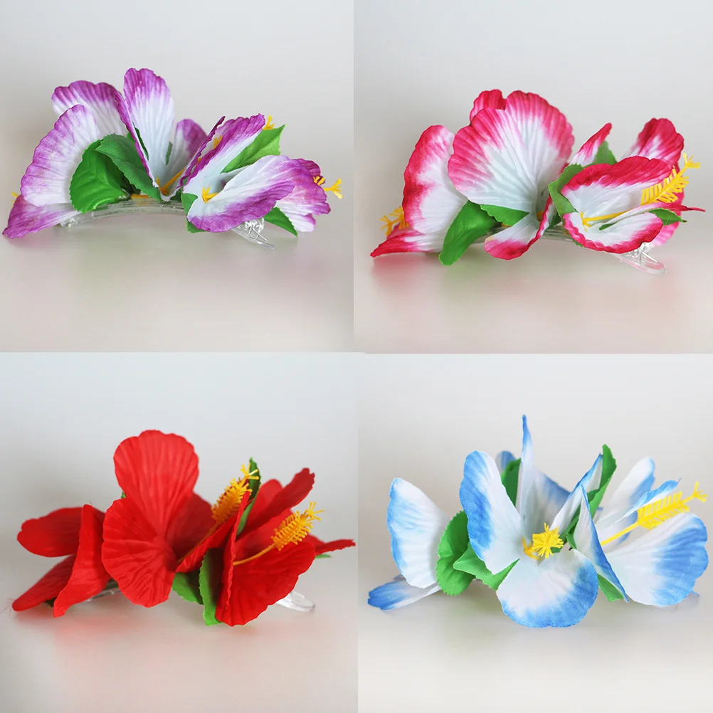 

12pcs Hawaii Hibiscus Flower Hair Clips Flower Barrette Hair Hair Accessories for Women Girls hibiscus hair clip