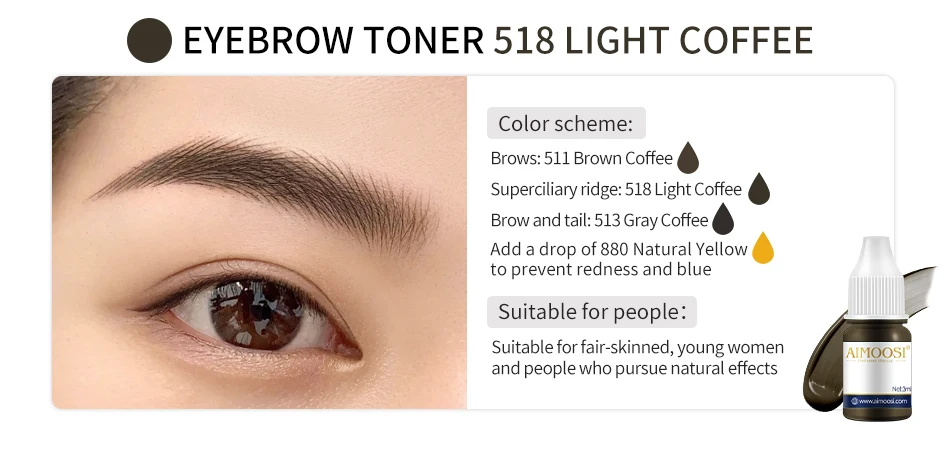 AIMOOSI Augenbrauen-Tattoo-Tinte 15ML Flüssig Professionelle Permanent Make-up Microblading Augenbrauen Eyeliner Tattoo-Tinte für Permanent-Make-up-Künstler – Detail 10