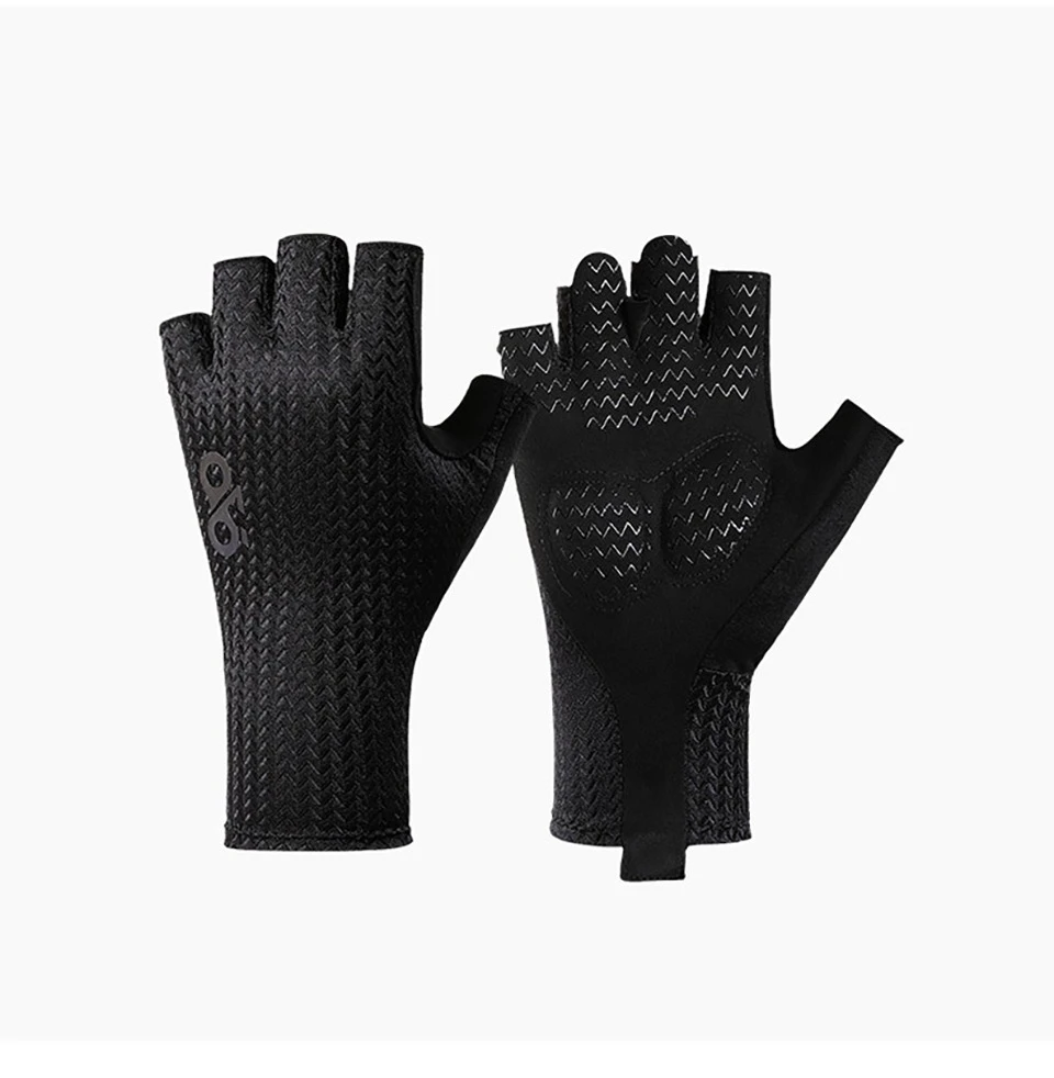 GTUBIKE Kurze Fahrradhandschuhe, fingerlose Handschuhe, rutschfest, Fahrrad-Lycra-Stoff, Halbfinger-Fäustling für MTB, Rennrad, Sport, Rennen – Detail 15