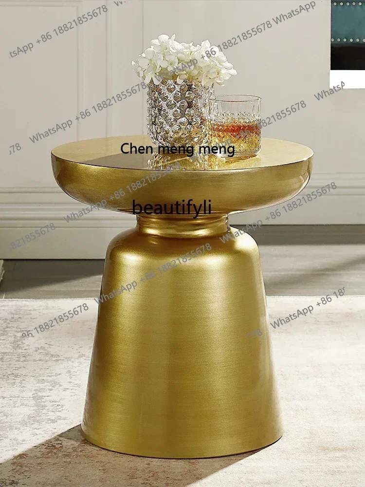 

X Gold Side Table Small Coffee Table Creative Mini Design Italian Light Luxury Sofa Edge Metal Corner Table