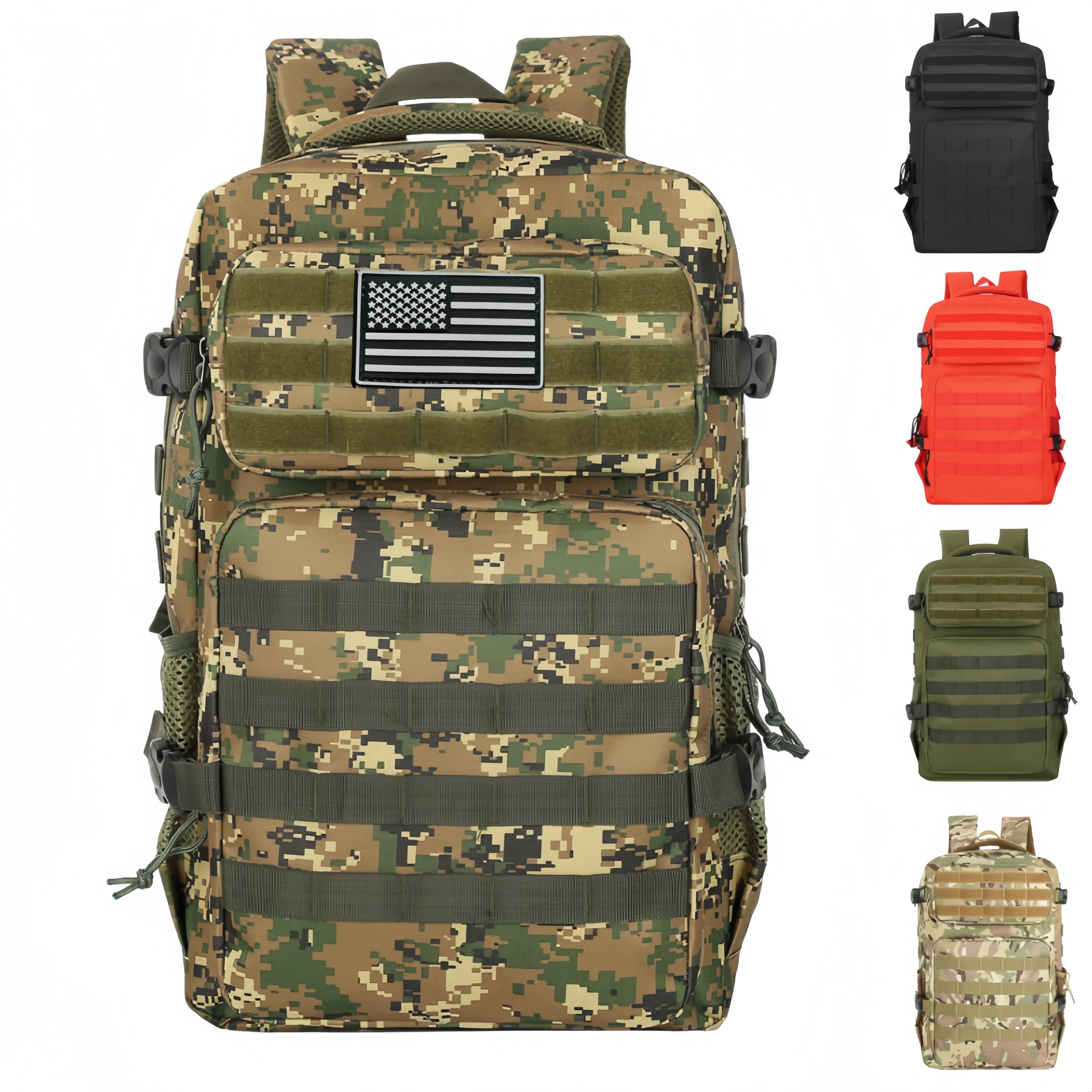 

Tactical Backpacks Men's Camouflage Backpack, Hiking And Camping Backpack, LargeCapacity Multi-layer Outdoor Sports Backpack