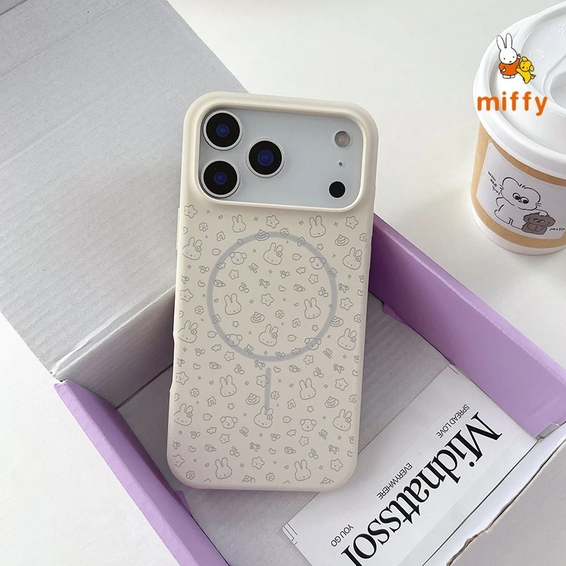جديد ميفي الهاتف قذيفة مناسبة آيفون 17 16 15 14 الكرتون الأرنب ستار حامل مغناطيسي جودة عالية مكافحة قطرة جراب هاتف هدية