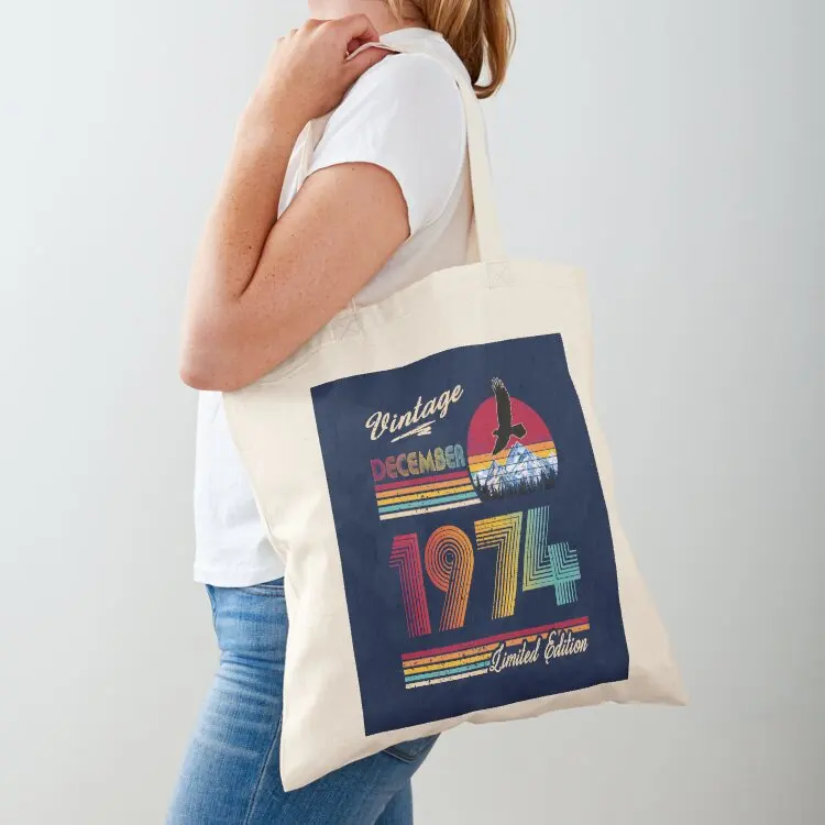 

Vintage December 1974 Birthday Tote Bag tote bags men great bag tote bag canvas hand bags
