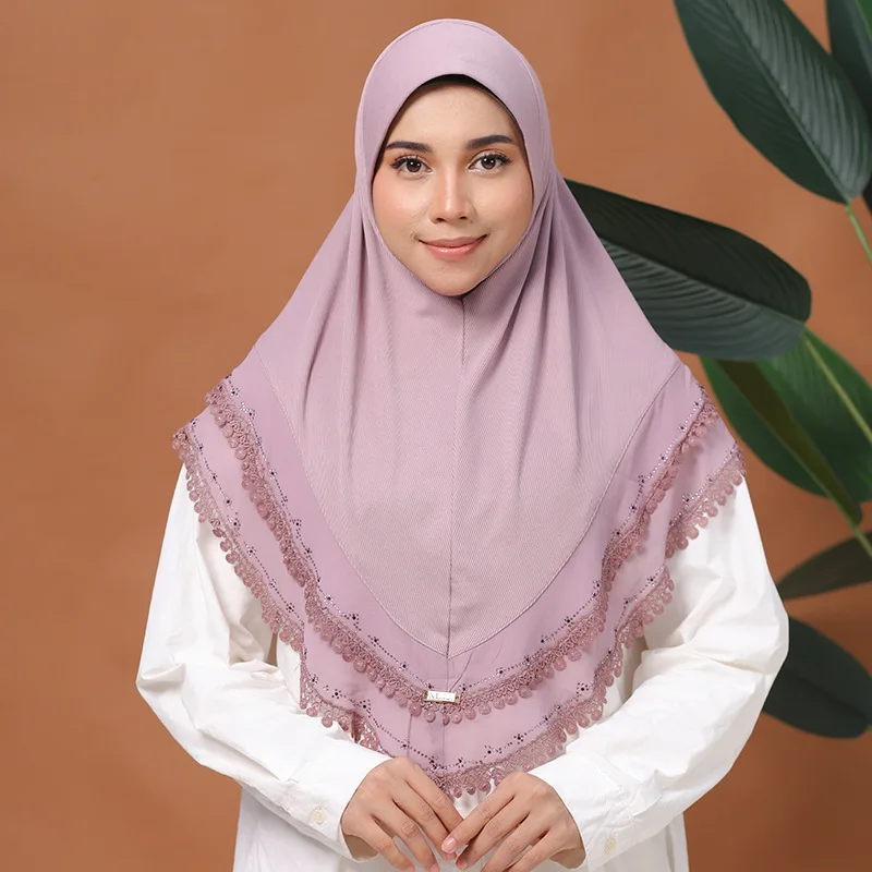 

Новый цельный кружевной хиджаб Амира, мусульманский женский мгновенный шарф, тюрбан, исламский молитвенный хиджаб, шали, накидка, никаб, никаб, арабский головной убор, шляпа