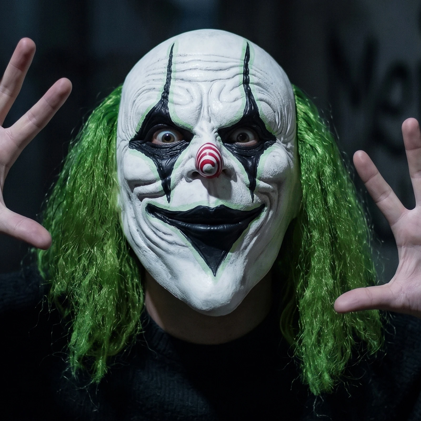 Horror-Clown-Maske Cosplay-Requisite Latexmaske, Karnevals-Neuheitsmaske, Geeignet für Themenpartys, Scherzkostüme, Halloween-Tanzvorführungen, usw.