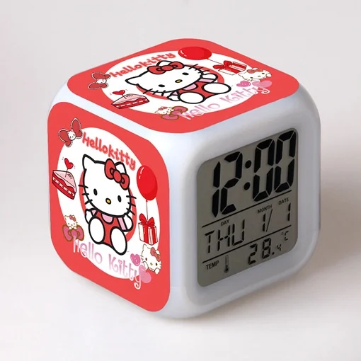 MINISO Sanrio Alarm Clock Cinnamoroll Hello Kitty Melody Kuromi Alarm Clock The Best Birthday Gift Two-dimensionall Alarm Clock