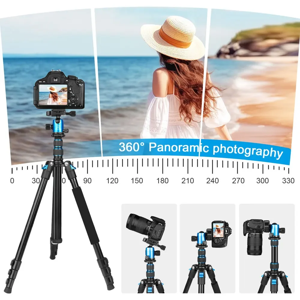 UEGOGO C11 Professional travel Tripod 15kg/33lbs Max Load Compact & Portable with 360° Ball Head & Detachable Monopod