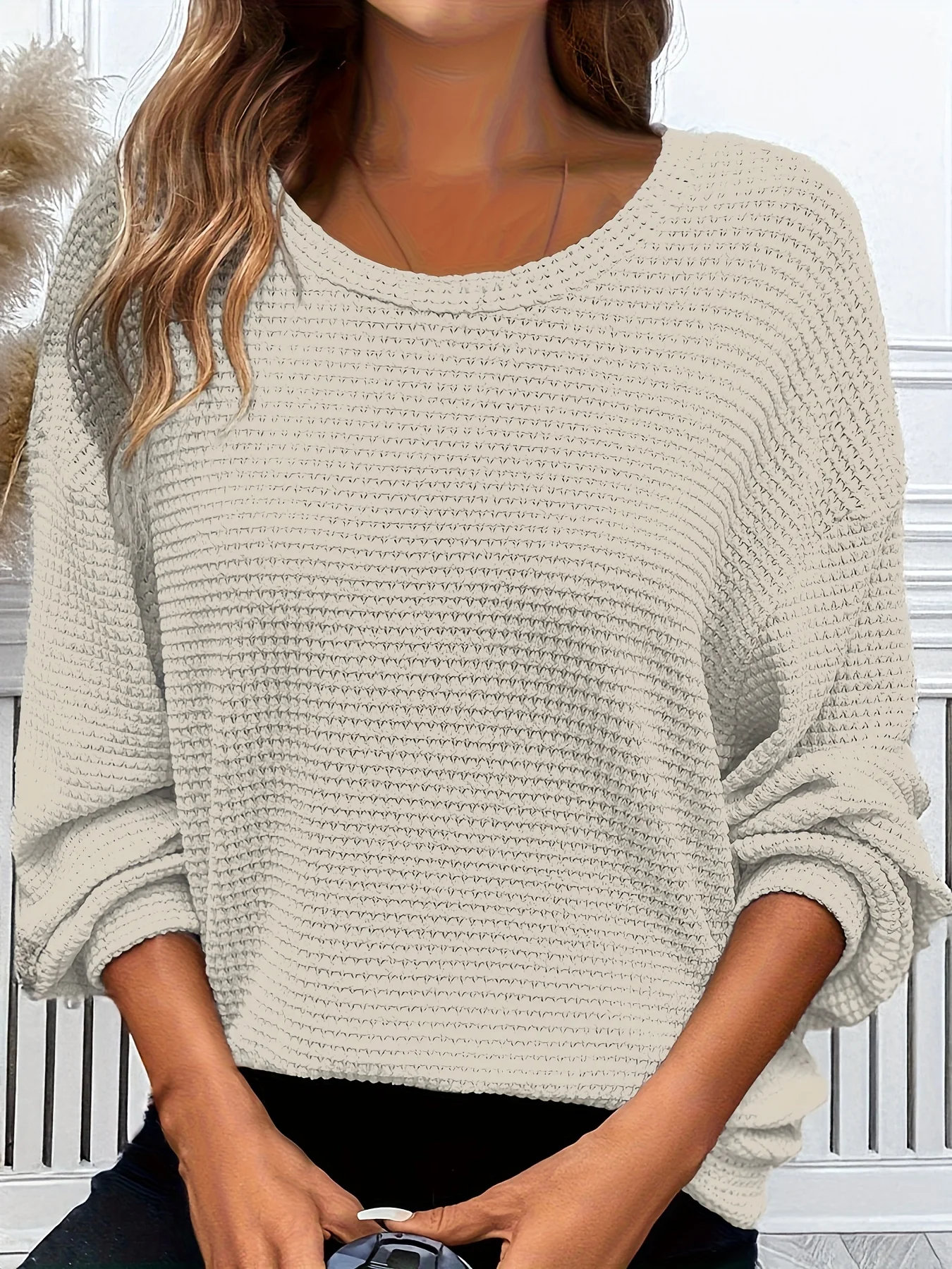 Gemütlicher Strickpullover für Damen in Übergröße – Lässiger Komfort für jeden Anlass – Detail 19