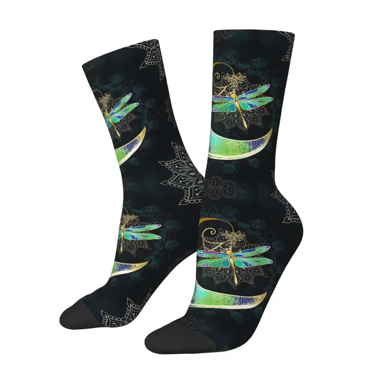 Dragonfly Mandala Love You To The Moon Unisex Winter Socks Hip Hop Happy Socks street style Crazy Sock