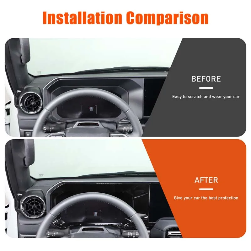 For Toyota Land Cruiser 250 Prado LC250 2024 ABS Black Interior Dashboard Instrument Panel Screen Frame Cover Trim Accessories