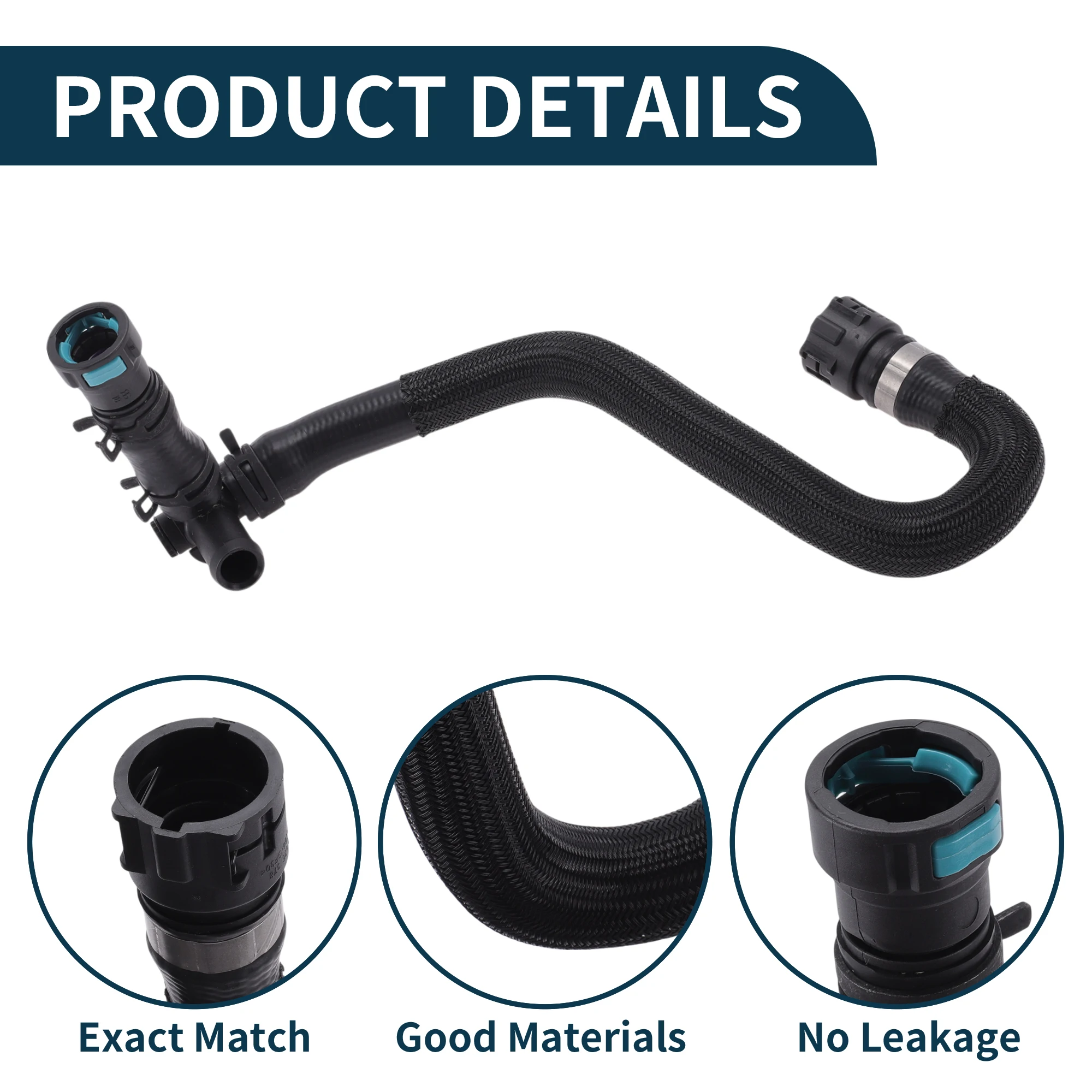 Manguera del calentador de manguera de radiador UXCELL No.LR094126 para Land Rover para Range Rover Evoque 2018-2019 tubo de refrigerante de goma negro 1 Uds