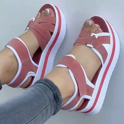 Sandalias de cuña para Mujer, zapatos de plataforma con tacones, suaves y elegantes, Verano