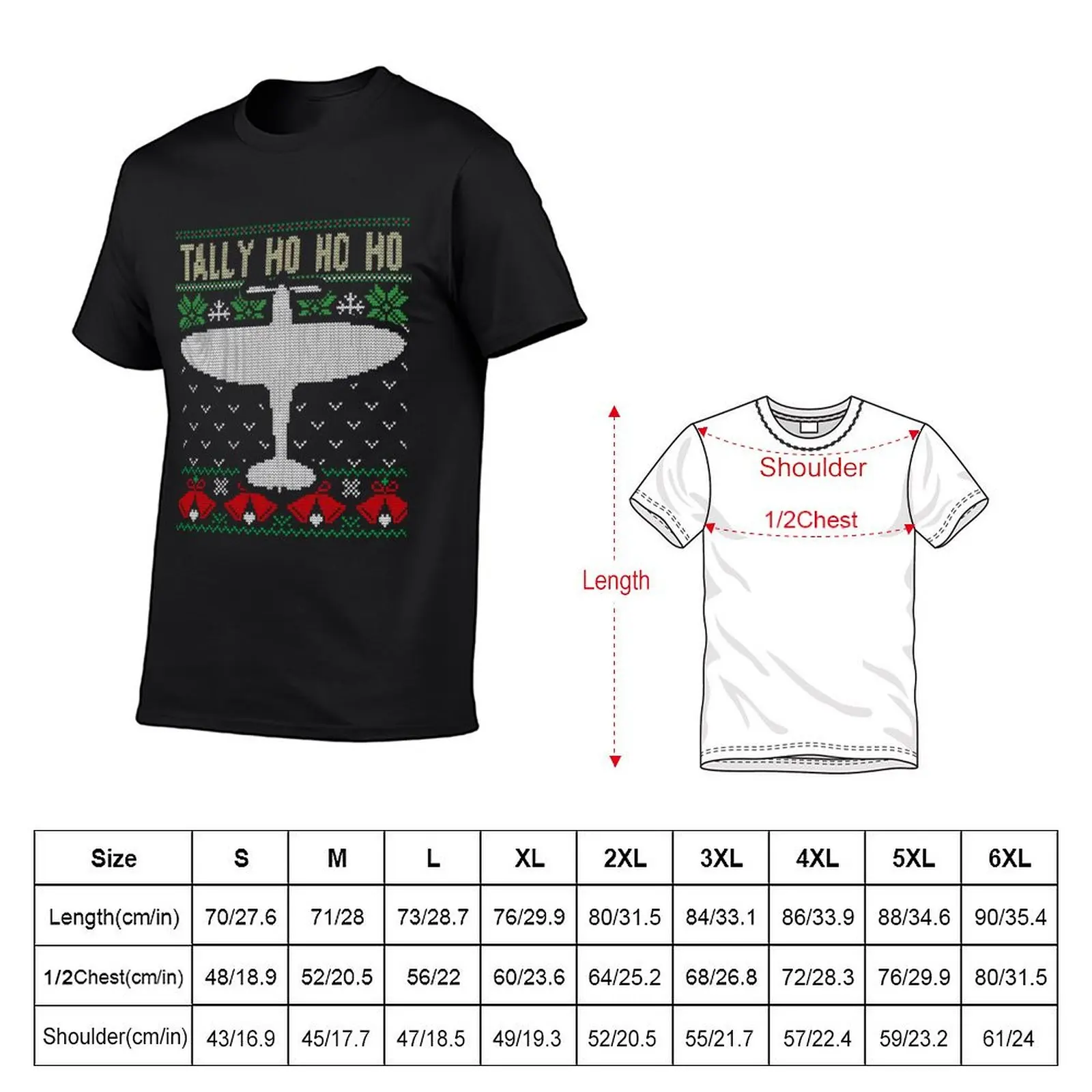 Spitfire Fighter Christmas Ugly Jumper Style Aircraft RAF Plane WW2 Aeroplane T-Shirt cute tops aesthetic clothes T-shirt men