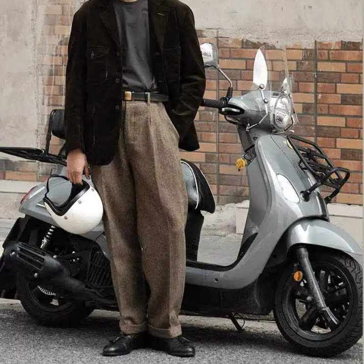 

Осенние шерстяные брюки-русалка в американском ретро-стиле, не требующие глажки, устойчивые к холоду, больших размеров, для повседневной носки