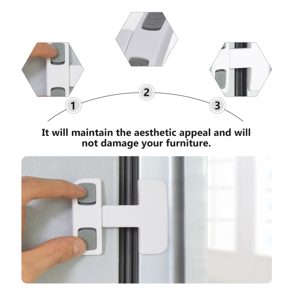

Safety Fridge Locks Child Locks High-Quality Adhesive Easy to Remove Baby Proofing Latches for Home Security