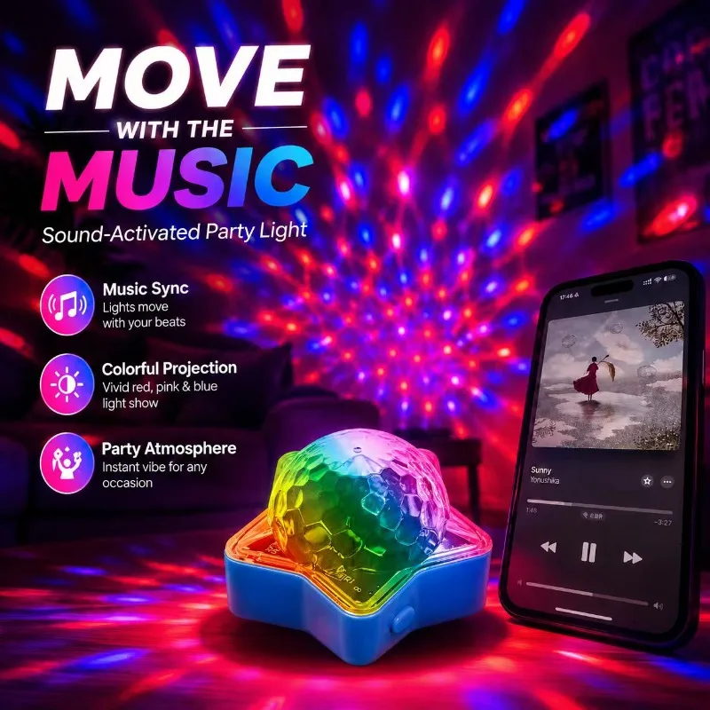4‑Pack Sound Activated Wrist Disco Bracelet Light Rechargeable RGB Projection Lamp 360° Rotatable For Festival Dance Party Club