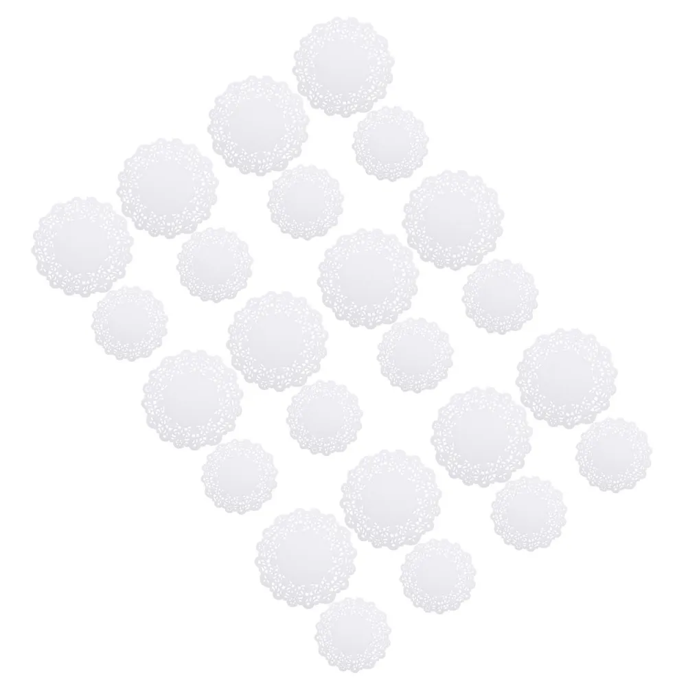 200Pcs Lace Paper Doilies Round Cake Doilies for Kitchen Baking Parties Cake Decoration 7.5 Inch 8.5 Inch Random Pattern