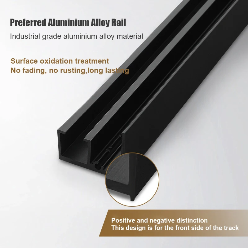 Two-way Buffer Trackless Ghost Door Invisible Track Bedroom Kitchen Sliding Wooden Door Aluminum Frame Door Slide Hardware