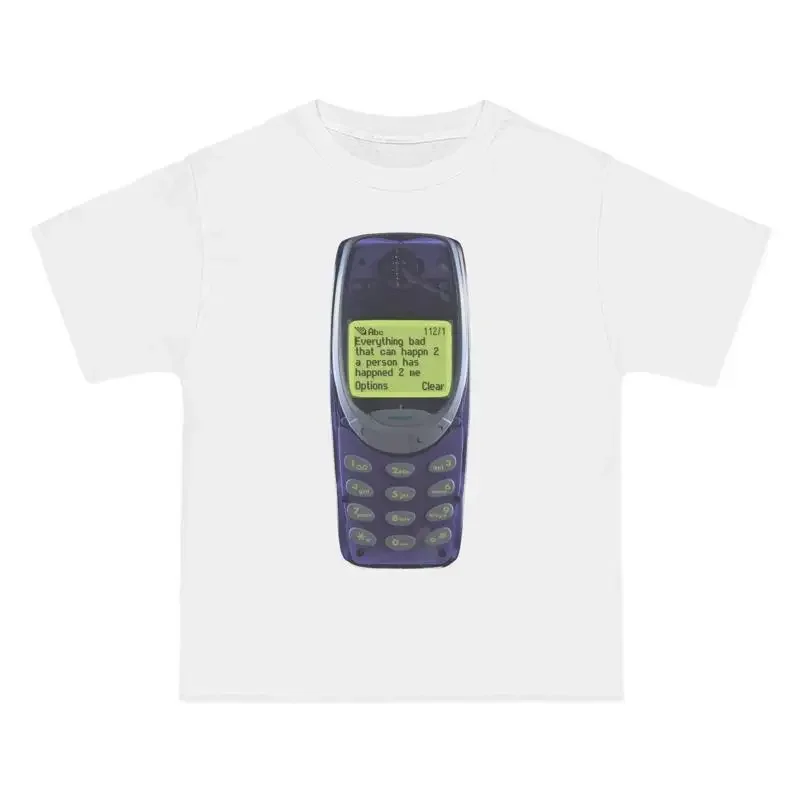 Y2K Aesthetic T Shirt With Vintage Cellphone Texting Funny Quote Street Style For 90'S And 2000'S Vibe