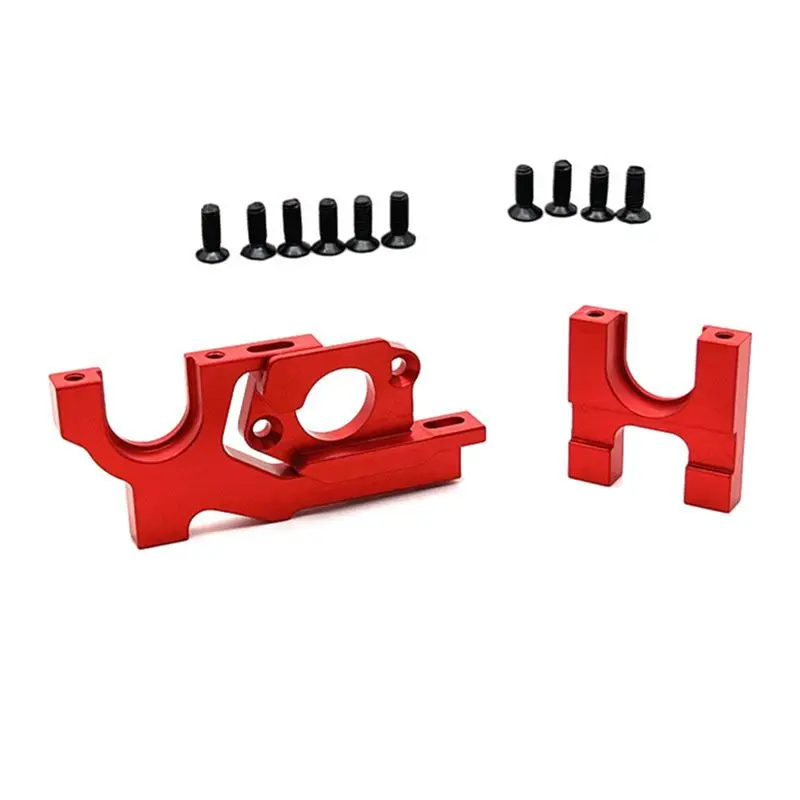 【NEW B63C】 Metal Adjustable Motor Mount and Center Gear Mount Set for 104072 104001 104002 1/10 RC Car Upgrades Parts,Red