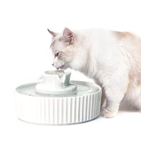 CHU TING New 2.1L Ceramic Cat Bowl Cat Fountain with  Activated Carbon Filter Pet Water Dispenser Automatic for Cat Dog Drinking