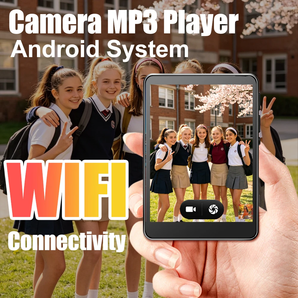 5MP Camera MP4 Player Android 10 Bluetooth Wi-Fi Spotify Play Store Student Music Video MP3 Player 80G（16G+64G） 2G RAM+16G ROM
