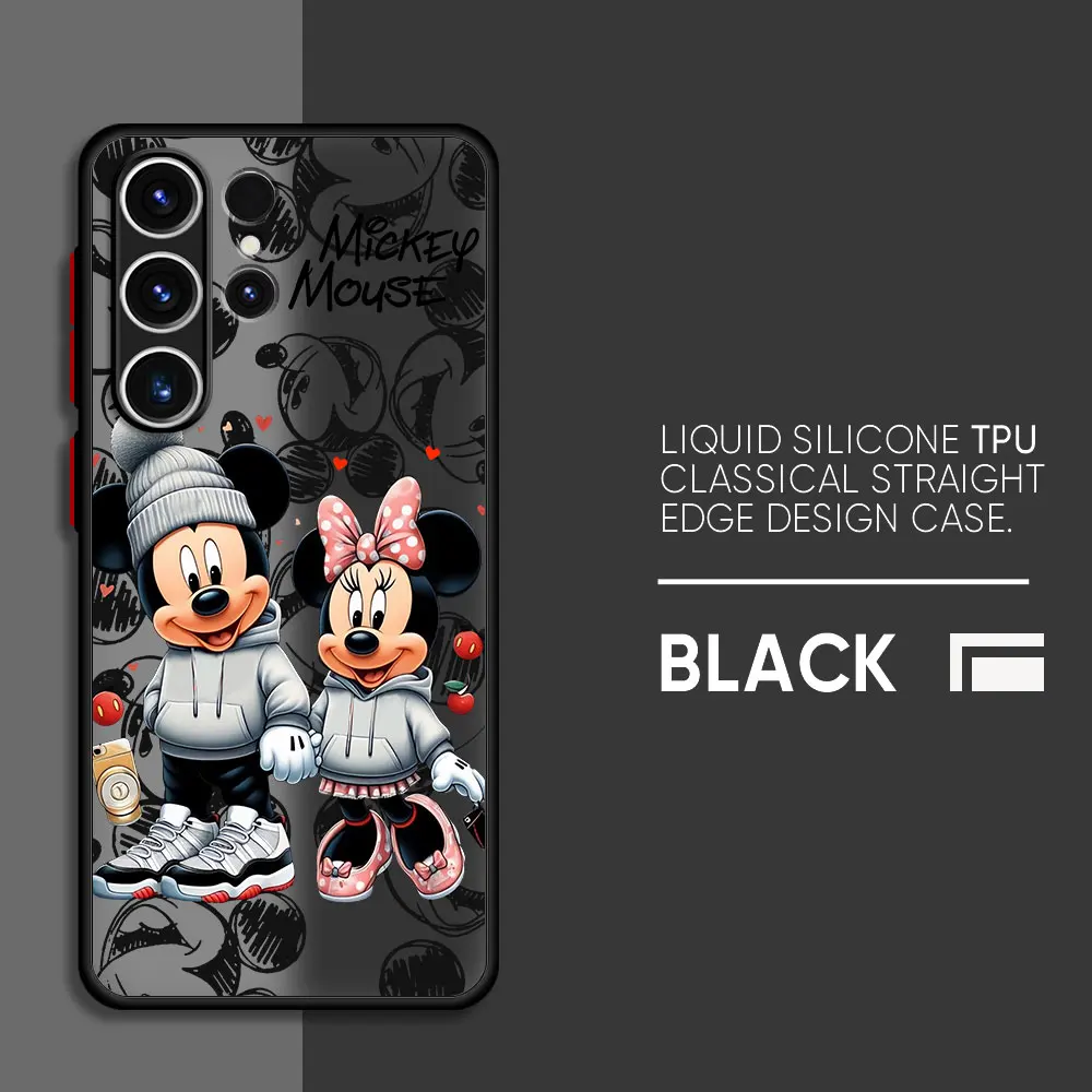 Disney Mickey Minnie Mouse Case for Samsung Galaxy A72 A22 A32 A14 A53 A24 A54 A34 A73 A23 A13 A33 A52 5G Luxury Soft Cover