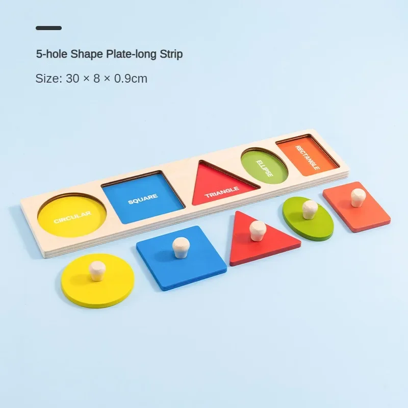 Geometric Panel Montessori Teaching Aids Wooden Nails Hand Grabbing Boards Baby Color and Shape Cognitive Matching Puzzle Toys