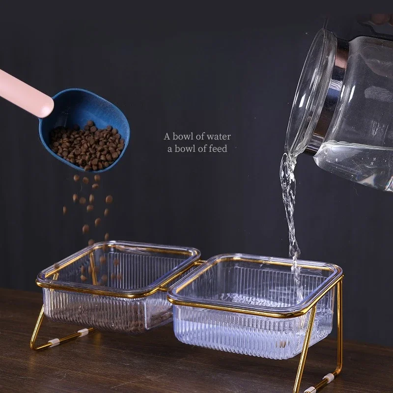 

Удобное кормление шеи для маленьких и средних домашних животных, приподнятые миски для собак и кошек, нескользящая конструкция, посуда для корма для домашних животных, уменьшение