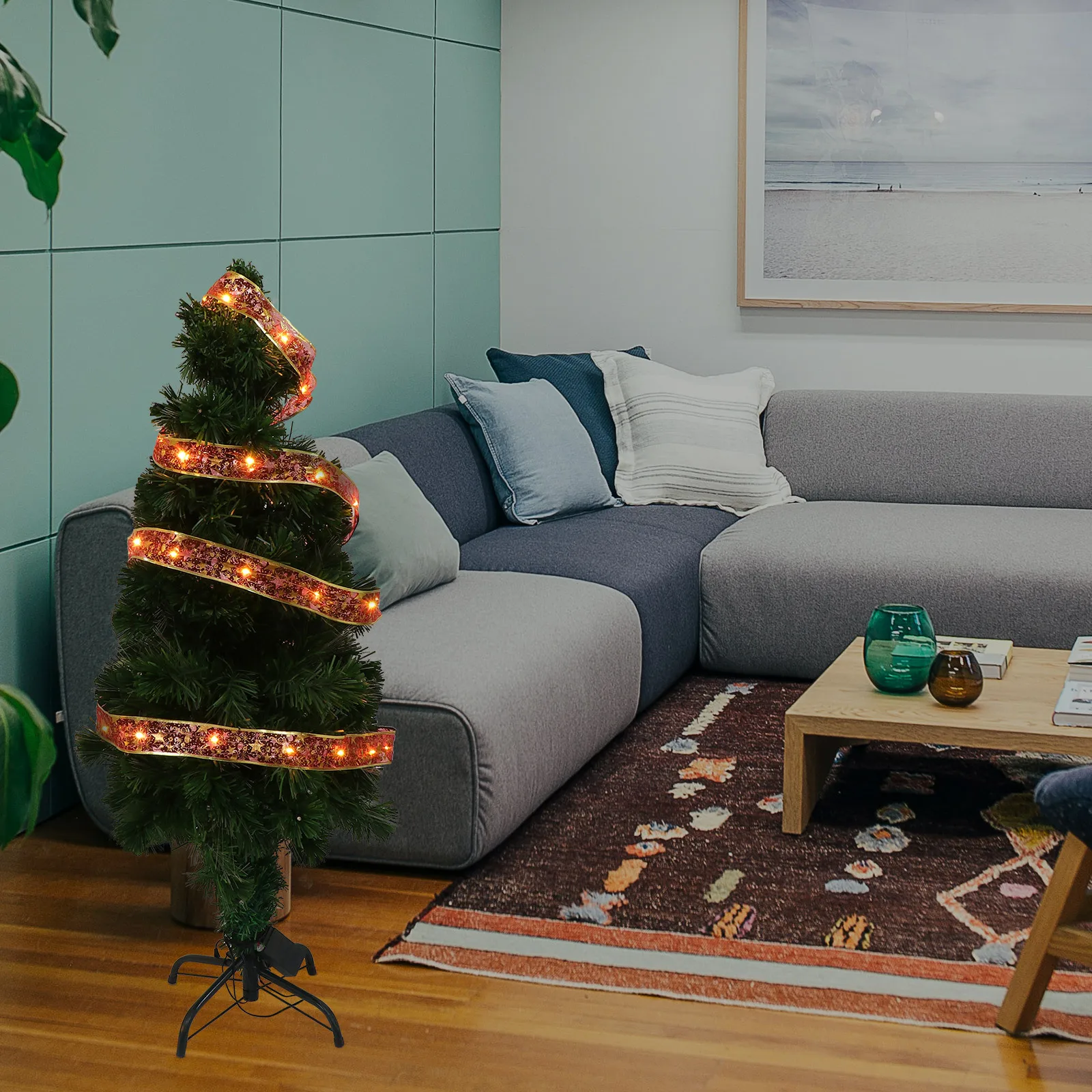 شجرة عيد الميلاد ديكور 1 قطعة مضيئة الشريط القماش LED سلسلة الإبداعية مهرجان جو لوازم الحفلات ساحة الحديقة حديقة ديكور #3