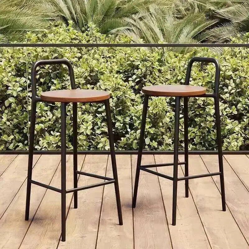 Design Outdoor Minimalist Bar Stools Height Wood Modern With Back Bar Stools Comfortable Relaxing Cadeira Garden Furniture Sets