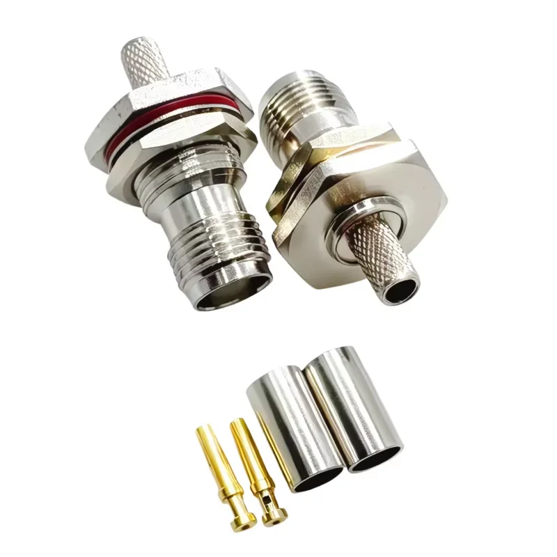 TNC Male Female Plug Jack RF Coax Connector Crimp for RG316 RG174 RG58 RG142 Cable Copper Nickelplated With Drawing NEW