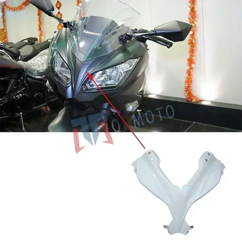 For Kawasaki Ninja 300 250R EX300 ZX300 2013-2017 Motorcycle Unpainted Head Fairing Nose Front Upper ABS Injection Fairing