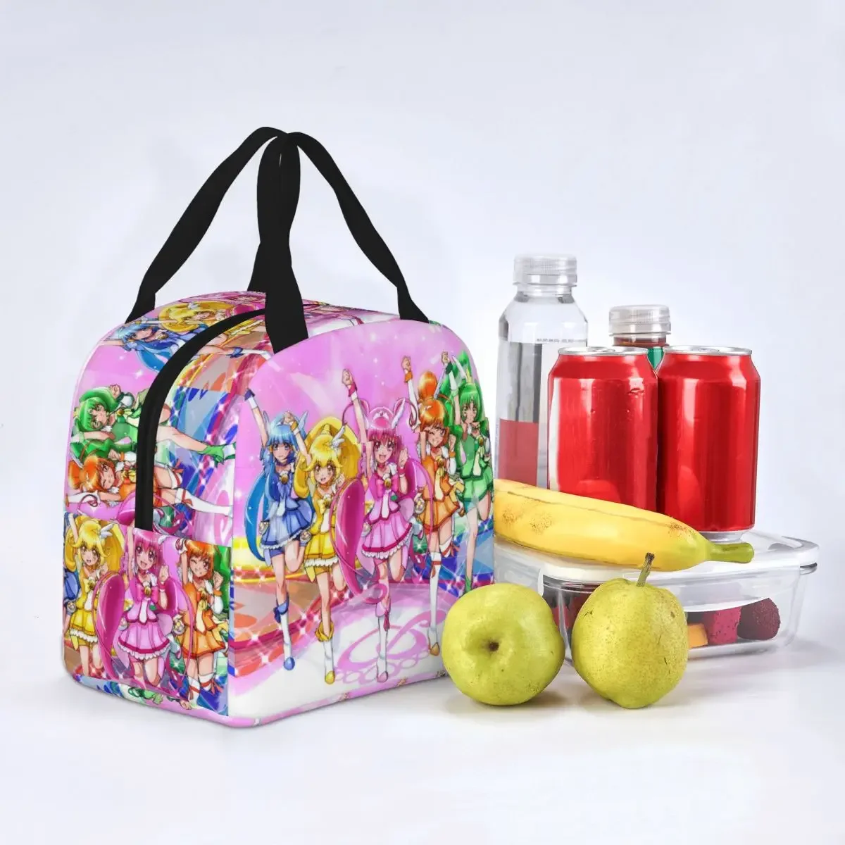 Smile Precure Anime Insulated Lunch Bag Thermal Bag Glitter Force Yayoi Miyuki Nao Reika Akane Large Lunch Box Tote Food Bag