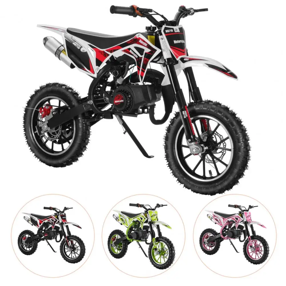 2-Stroke Kids Dirt Bike, Gas Power Motocross, Off Road Mini Motorcycle, Children Pocket Motorbike with Wear-resistant Tires