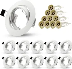 Marco de luces LED empotradas para techo, soporte de lámparas giratorio de doble anillo, Base de enchufe LED, montaje de soporte de punto, Gu10 Mr16