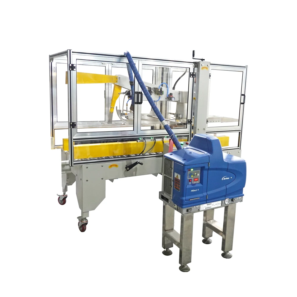 Automatic Box Sealing Case Folder Machine Flap Folding Carton Sealer with Hot Melt Glue