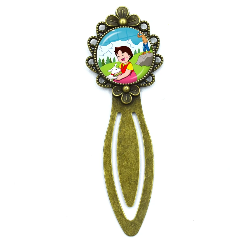 New Heidi the Girl of the Alps Bookmark Book Mark Label Glass Gems Book Page Marker For Gift School Office Decor