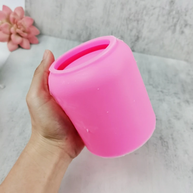 Flower Pot Silicone Mold Concrete Cement Plant Pot Mold Flowerpot Epoxy Resin Mould Makeup Brush Holder Mold