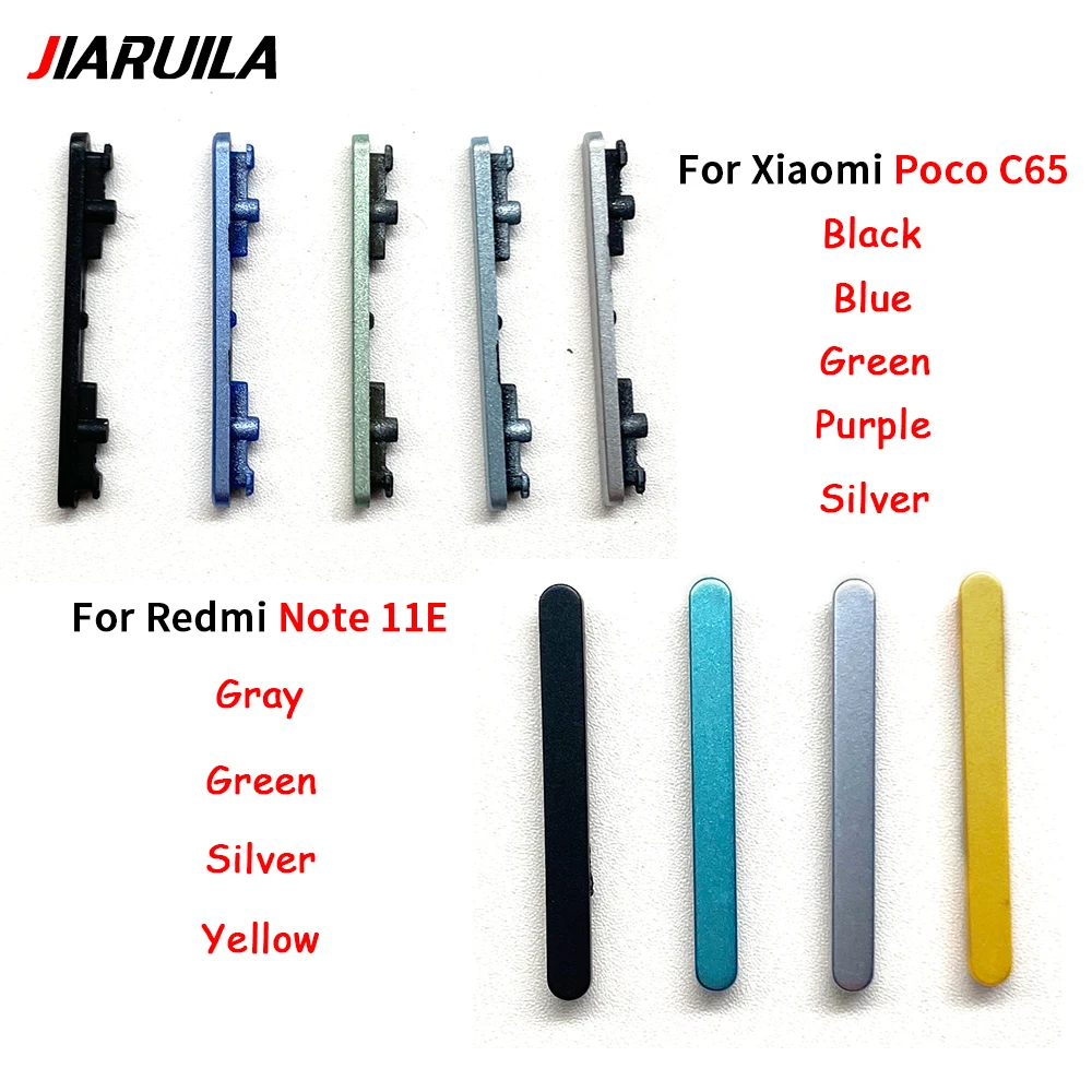 

50Pcs/Lot，For Xiaomi Redmi Note 11E 11 Pro Plus Poco C65 F3 Side Power Key +Volume Button Set Replacement Repair