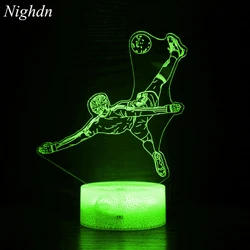 Nacht Fußball Nachtlicht 3D LED Optische Täuschung Lampe Schlafzimmer Dekoration Weihnachten Geburtstag Fußball Geschenke für Jungen Kinder Teenager