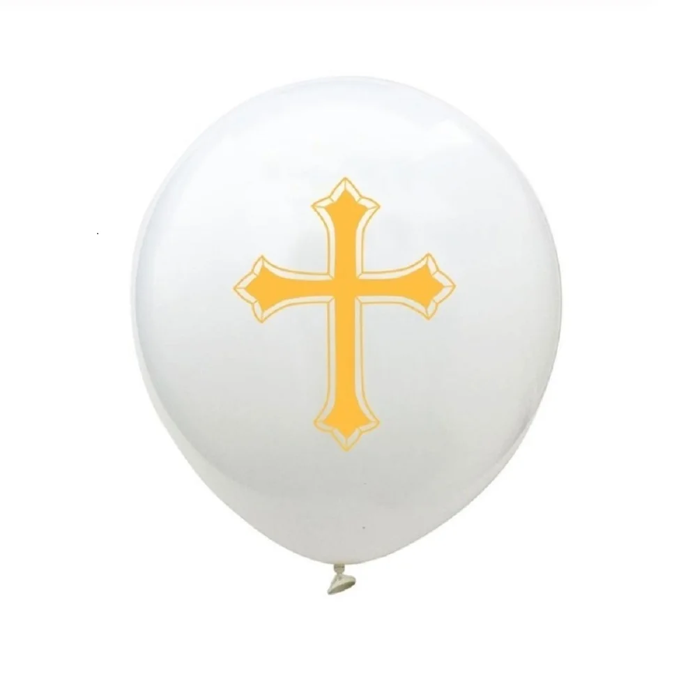 Happy Easter Cross Latex Balloons, Religious Party Decorations, Jesus Balloons, Christening, First Communion, Eucharist